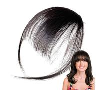 Clip per frangia di capelli umani, fermaglio per capelli con frangia ciuffo,Parrucca da donna in veri capelli umani con frangia - Fidanzate sorelle scoppi con tempie Estensioni dei capelli quotidiane