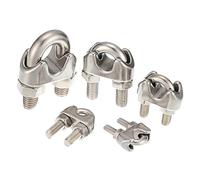 Clip per funi metalliche Morsetto per cavi, Morsetti for cavi metallici con bullone a U, confezione da 10, in acciaio inossidabile argentato, diverse misure(M6)