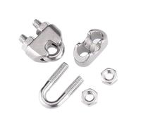 Clip per funi metalliche Morsetto per cavi, Morsetto for fune metallica M2-M10 in acciaio inossidabile, argento, confezione da 10(M5-10pcs)