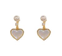 Clip per le orecchie a forma di cuore per la donna, design squisito e delicato, clip per le orecchie senza foro per le orecchie, perfetto per l'usura quotidiana, regalo