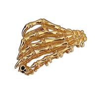 Clip per mascelle per capelli Clip per artigli per capelli estivi Forte tenuta Punk Cool Antiscivolo Artiglio a mano scheletro Clip antiscivolo, Gold