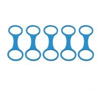 Clip per maschera da snorkeling, confezione da 5, materiale elastico in silicone progettato per fissare le cinghie della maschera subacquea a tubi da 27 mm (blu)
