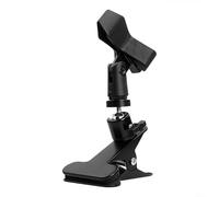 Clip per microfono regolabile con testa a sfera e morsetto di espansione per radio, live streaming e podcasting, compatibile con microfono di diametro 10-48 mm, adatto per tubi e desktop da 20-35 mm