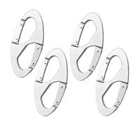 Clip per moschettone a 8 forme - Ganci multiuso a doppia clip Set di 4 moschettoni | Moschettoni portachiavi con anello portachiavi ad alto carico per escursionismo, campeggio