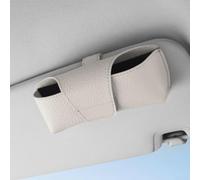 Clip per occhiali da sole in pelle PU con custodia per occhiali e supporto per parasole, clip posteriore stabile per un comodo utilizzo del veicolo (grigio)