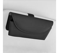 Clip per occhiali da sole in pelle PU per visiera auto con chiusura magnetica e clip posteriore stabile per evitare cadute (nero)