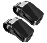 Clip per occhiali da sole per parasole dell'auto, con morsetto resistente, tiene saldamente occhiali da sole e occhiali, mantiene gli interni dell'auto organizzati e la visione chiara (nero-2)