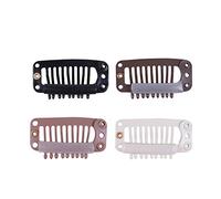 Clip per parrucca mollette per capelli per capelli parrucca a 9 denti pettini 24 pezzi/lotto (32mm Marrone scuro)