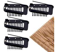 Clip per Parrucche con Spille da Balia - Estensione dei Capelli a 10 Denti in Metallo per Impostazione Hijab, Tikka e Chunni Dupatta