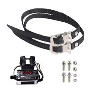 Clip per pedali e viti, cinghia regolabile per la punta, 10 pezzi, 8 viti e 2 clip per pedali per bici, per cyclette e biciclette all'aperto, antiscivolo, ricambio universale, adatto per Spin Bike