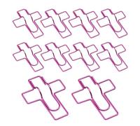 Clip per penna per quaderni, 10 pezzi, riutilizzabili, in metallo, organizer a forma di croce per agenda, clip per cancelleria con presa forte per studenti, viaggiatori, ufficio, scuola, appunti, B