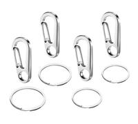 Clip per piastrine per cani, 7,8 x 4,5 x 0,6 cm, anello per collare per cani, 4 pezzi, in acciaio, per identificare rapidamente animali domestici, cuccioli e gattini, dispositivo di