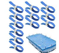 Clip per piscina - Fuscritori in acciaio inossidabile da 12x6x2cm per esterno, patio con sospensione antivento, clip anti -scratch pesanti per spiaggia, prato, mazzo, coperture per mobili, metallo arg