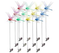 Clip per poster Dragonfly - Clip di design per cappelli | 12 libellule da giardino con clip | Clip decorative 3D per concetto creativo esterno, naturale e organico, decorazione di L