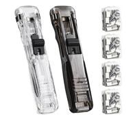 Clip Per Raccoglitore Portatile - Piegatrice Portatile In Metallo PP Da 11,5 Cm | Strumento Per Organizzare La Carta | Confezione Da Due Dispositivi Di Fissaggio Senza Punti Push Con 200 Morsetti