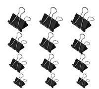 Clip per Raccoglitori 100 Pezzi TIMESETL Clips per Note Letter Fermacarte Metallo, Foldback Binder Clip Ferma Carta Binder Clips per Fissare i File, 15 mm/19 mm/25 mm/32 mm, Nero