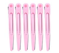 Clip per sezionare i capelli a becco d'anatra 6 pezzi con piastra (Rosa) | Procura una sezione precisa dei capelli per la tintura e il taglio utilizzando queste clip leggere in ABS con bordi lisci e m