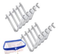 Clip per spazzola per piscina, morsetto angolato, set da 10 pezzi in acciaio inox, accessorio per rastrello skimmer, per la pulizia di stagni, pareti della piscina, manutenzione quotidiana, rimozione