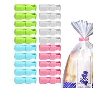 Clip per spremere sacchetti di cibo, clip per sacchetti di pane, clip di chiusura a sacchetto per stringere e bloccare, 20 morsetti per snack, clip per sacchetti di pane, sacchetti di cereali, cereali