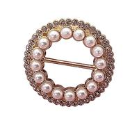 Clip per t-shirt vestiti ad angolo annodato bottone-perla strass clip fibbia cuore rotondo camicia sciarpa sciarpa di seta trasparente per le donne, Misura unica, come descritto