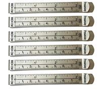 Clip per tende da 7,6 cm in acciaio inox con orlo a righello, guide di misurazione - pollici e cm - set di 6