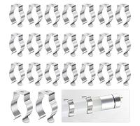 Clip per Tubo Luminoso, 30 Pcs Supporto per Tubi Fluorescenti è Adatta per Lampade T8, Staffa della Lampada Utilizzato per Fissare il Tubo della Lampada per Evitare di Cedimento (Argento)