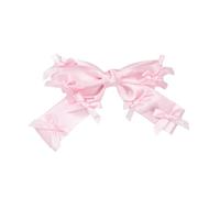 Clip piatta dettagliata per capelli, a forma di pallina, con clip elegante e fiocco