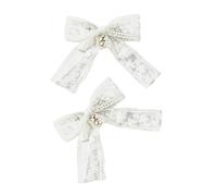 Clip piatta forcina Perle Borchiate Balletcore Copricapo mazzi Clip Elegante Perle Bowknot Clip di Capelli Foto Puntelli