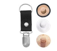 Clip porta cappelli per borsa, accessorio per borse a mano | Clip a becco d'anatra in pelle PU per tenere la borsa del berretto, accessorio per borse da sole e cappelli a tesa larga, Nero , Refer to