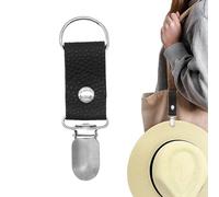 Clip porta cappelli per portafogli, clip per cappelli da viaggio - Porta cappelli multifunzione con clip per cappelli - Clip per cappello in pelle ecologica in poliuretano per tenere il cappello sulla