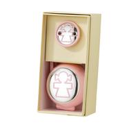 Clip Porta Ciuccio Catenella Box Rosa Applicazione in Argento con Incisione Nome