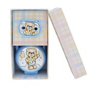 Clip Porta Ciucciotto Catenella e Box Azzurro Applicazioni in Argento Orsetto