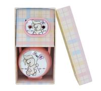 Clip Porta Ciucciotto Catenella e Box Rosa Applicazioni in Argento PVD Conigliet