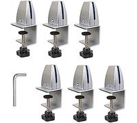 Clip regolabile per schermo privacy, Confezione da 6 morsetti for divisori scrivania for schermi in plexiglass con strumenti di installazione, multicolore(Silver)