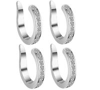 Clip regolabili per orecchio, orecchini sottili Chunky senza piercing per donne e uomini, zirconi scintillanti, misura unica, Rame, No