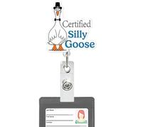Clip retrattile per badge, divertente, per insegnanti, lavoratori, colleghi, studenti, con clip per un facile accesso
