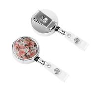 Clip retrattili per badge resistenti, retrattili, porta badge floreale per bouquet da sposa, porta carte d'identità, per donne e dottori