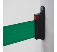 Clip ricevente a muro STOP60 in ABS nero per nastro segnapercorso, 15x100x7 mm, uso interno ed esterno