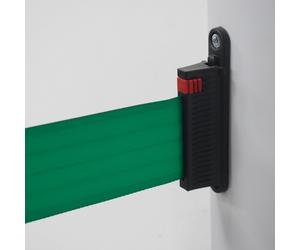 Clip ricevente a muro STOP60 in ABS nero per nastro segnapercorso, 15x100x7 mm, uso interno ed esterno