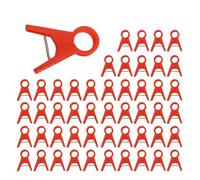 Clip riutilizzabili per supporto delle piante, 50 pezzi, per giardinaggio verticale e crescita del giardino (18 mm rosso)
