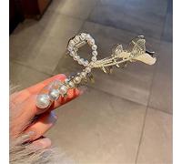 Clip squalo, clip artiglio capelli, Squisita Perla Di Cristallo Farfalla Squalo Fermaglio for Capelli Artigli for Capelli In Metallo Morsetti Capelli Granchio Forcina Accessori for Capelli S3 (Color :