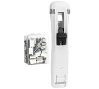 Clip Stapler - Portable Paper Binder, Manual Document Fastener, Metal Clamp Binding Tool with Easy Press Grip Handle, Desk Filing Organizer, Classroom Office Paper Management Device