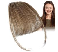 Clip su frangia capelli umani - frangia francese clip su frangia finta | Clip su frangia aerea | Estensione dei capelli Neat Bangs | Frangetta per capelli con frange di colore naturale | Clip nella cl