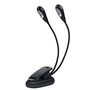 Clip su Luce a LED, Luce per Leggio Musicale Mini Doppia Luce a Bracci Regolabili, USB e Batteria Aaa, Lampada da Lettura Portatile a Letto per Leggio, Lettura Notturna(6 perline)