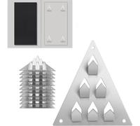 Clip triangolari a pressione insonorizzate per pannello acustico, con sei rebbi per montaggio su pannello acustico, in acciaio zincato, resistenti alla ruggine, per studi e home theater