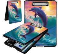 Clipboard with Storage Hard Letter A4 Clipboard with Pen Holder and Paper Organizer Durable Portable Writing Pad for Nurse Student Teacher Office (F)