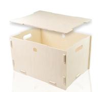clipfritz - Scatola Legno Con Coperchio - 29x39x22,5 cm - Porta Giochi Bambini Contenitori - Scatole Ricordi Neonato, Cesta, Baule Giocattoli, Cameretta Bambino, Contenitore, Box Grande, Bauletto