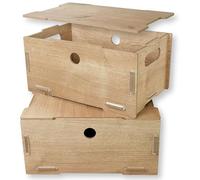 clipfritz - Set di 2 - scatola legno portaoggetti MDF - 19x29x14 cm - scatole giochi bambini - Box, contenitori per giochi bambini per scaffale portagiochi - cassettina porta libri, cosmetico