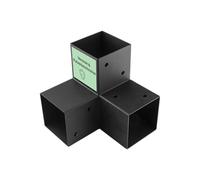 CLIP'N'SHADE Barre portapacchi, 100 x 100 cm, connettori angolari a 3 vie, per pali in legno, scarpe da trave, 10 x 10 cm, zincati e verniciati a polvere, connettore per pali pergolati e tettoie per