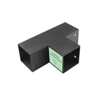 CLIP'N'SHADE Connettore a T per montaggio a parete a T per baldacchino da 100 x 100 mm, travi in legno - acciaio nero zincato e verniciato a polvere | Connettore angolare per pali | staffa di